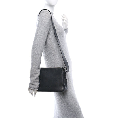 Burberry Soft Grain Calfskin House Check Small Helmsley Crossbody Black 2 of 14