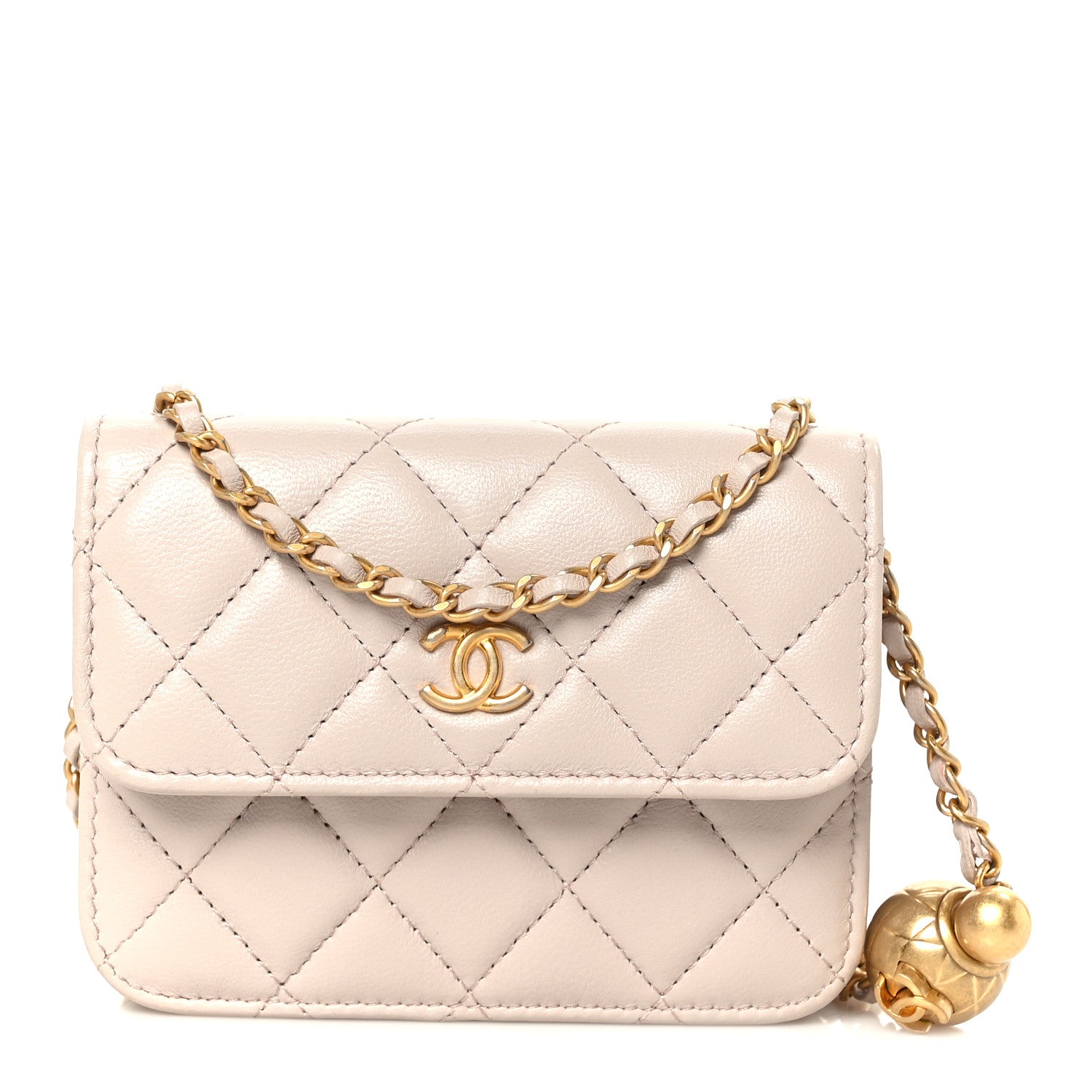 Chanel Lambskin Quilted Pearl Crush Clutch With Chain Light Purple 1 of 12