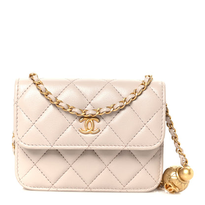 Chanel Lambskin Quilted Pearl Crush Clutch With Chain Light Purple 1 of 12