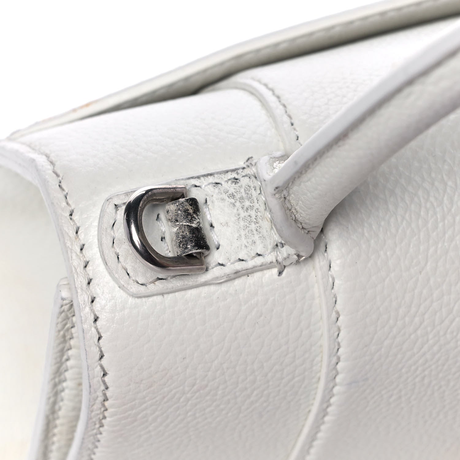 Balenciaga Grained Calfskin Small Hourglass Top Handle Bag White 20 of 24