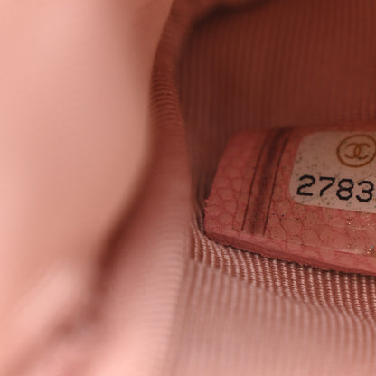 Chanel Flat Caviar Chevron Quilted Small Cosmetic Case Pink 7 of 8