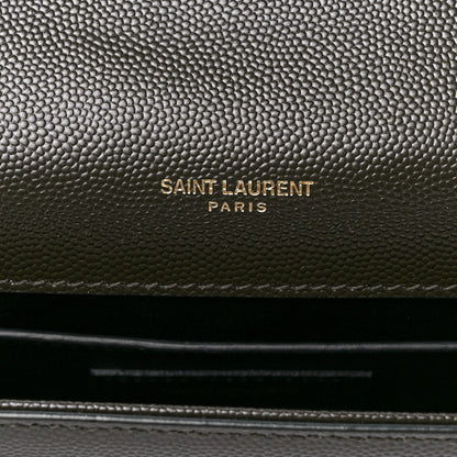 Saint Laurent Grain De Poudre Medium Classic Monogram Kate Satchel Dark Tea 6 of 12