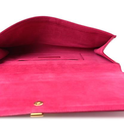 Saint Laurent Calfskin Classic Y Ligne Clutch Fuchsia 5 of 13