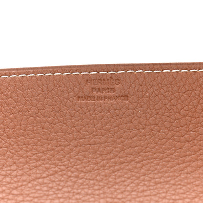 Hermes Taurillon Clemence Mises et Relances H Chevrons Change Tray Etoupe Gold 5 of 8