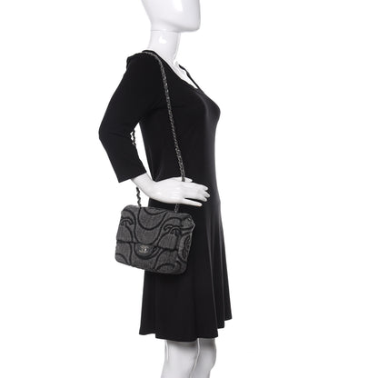 Chanel Denim Stitched Mini Square Flap Black 2 of 11