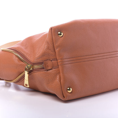 Miu Miu Goatskin Madras Zip Tote Papaya 9 of 10