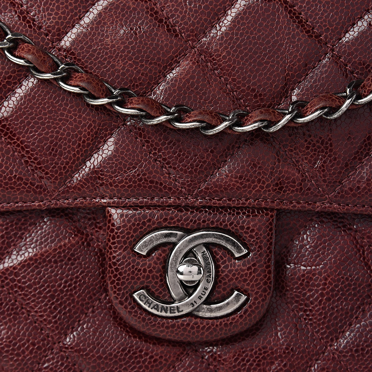 Chanel Crumpled Grained Calfskin Medium CC Crave Flap Bordeaux 18 of 19