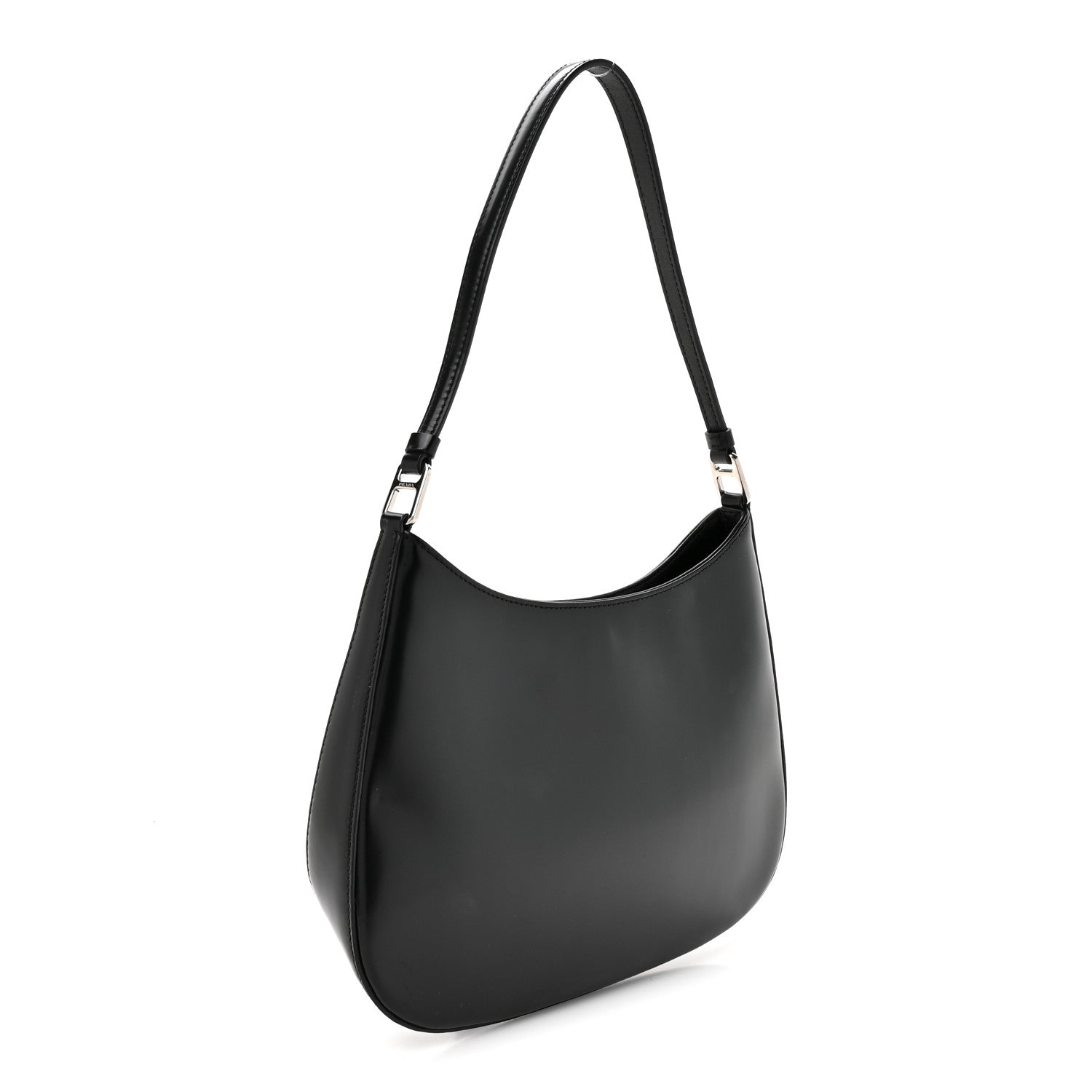 Prada Spazzolato Cleo Shoulder Bag Black 3 of 9