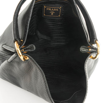 Prada Vitello Daino Logo Hobo Nero Black 6 of 9