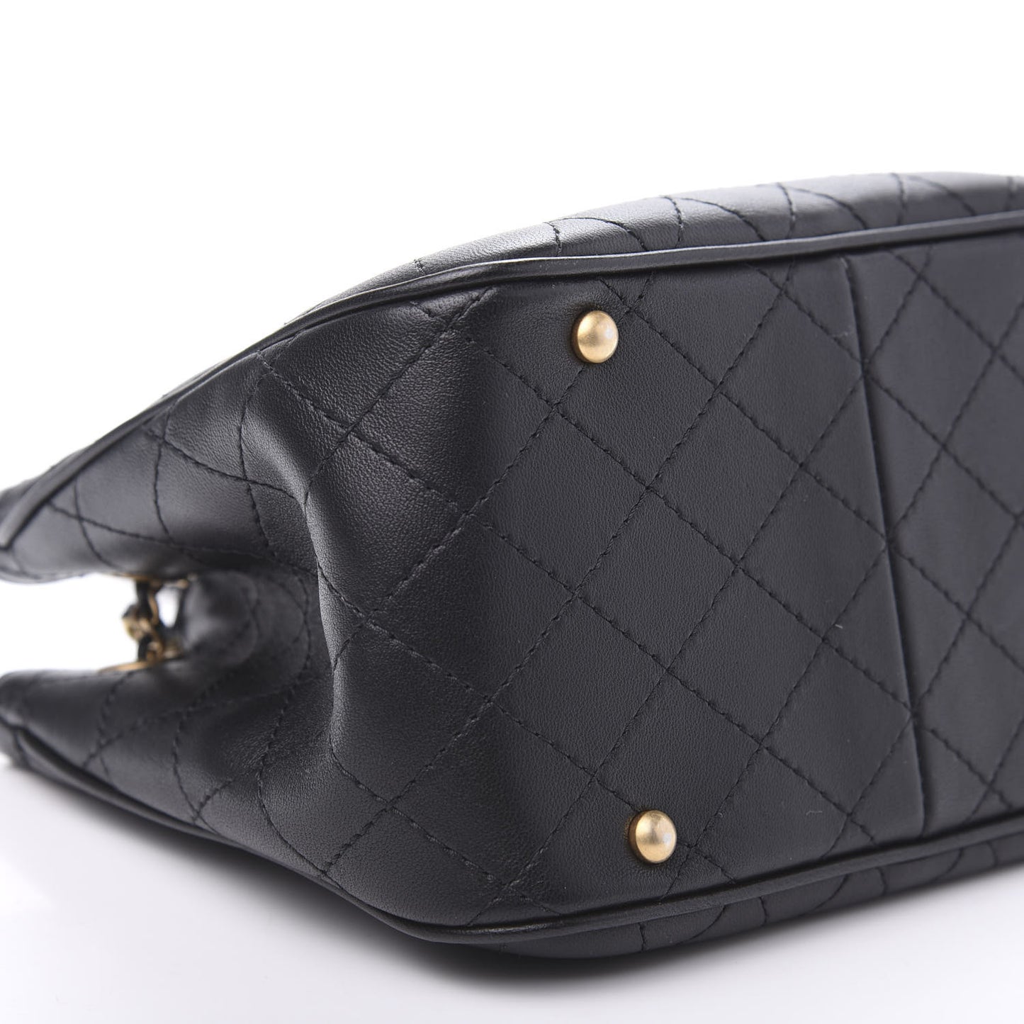 Calfskin Stitched Small Egyptian Amulet Drawstring Bag Black