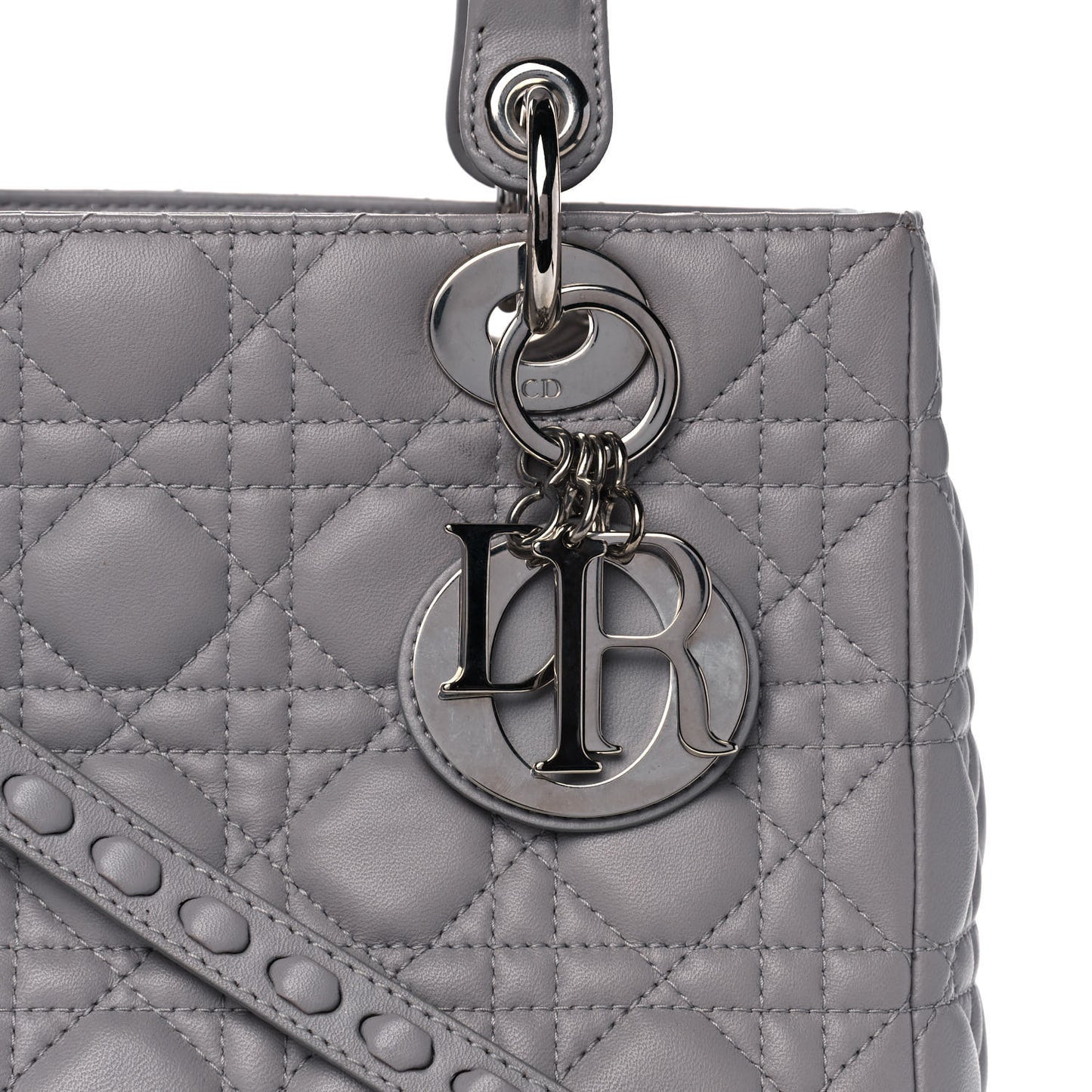 Lambskin Cannage Medium Lady Dior Grey