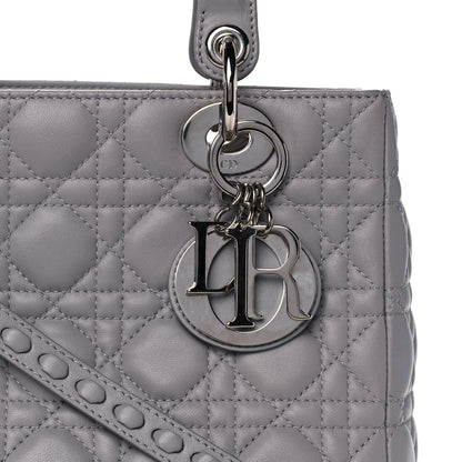 Christian Dior Lambskin Cannage Medium Lady Dior Grey 8 of 10