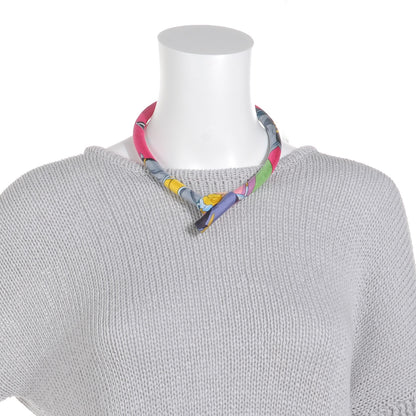Hermes Silk Collier En Bois Et Soie Petit H Necklace 2 of 7