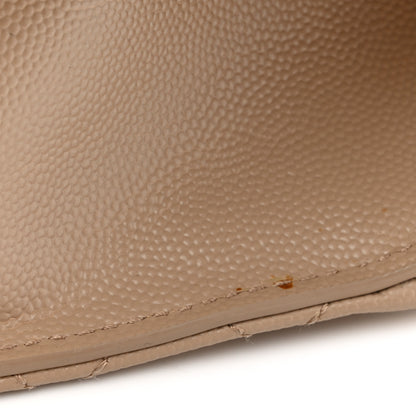 Saint Laurent Grain De Poudre Textured Mixed Matelasse Medium Triquilt Monogram Satchel Dark Beige 10 of 12