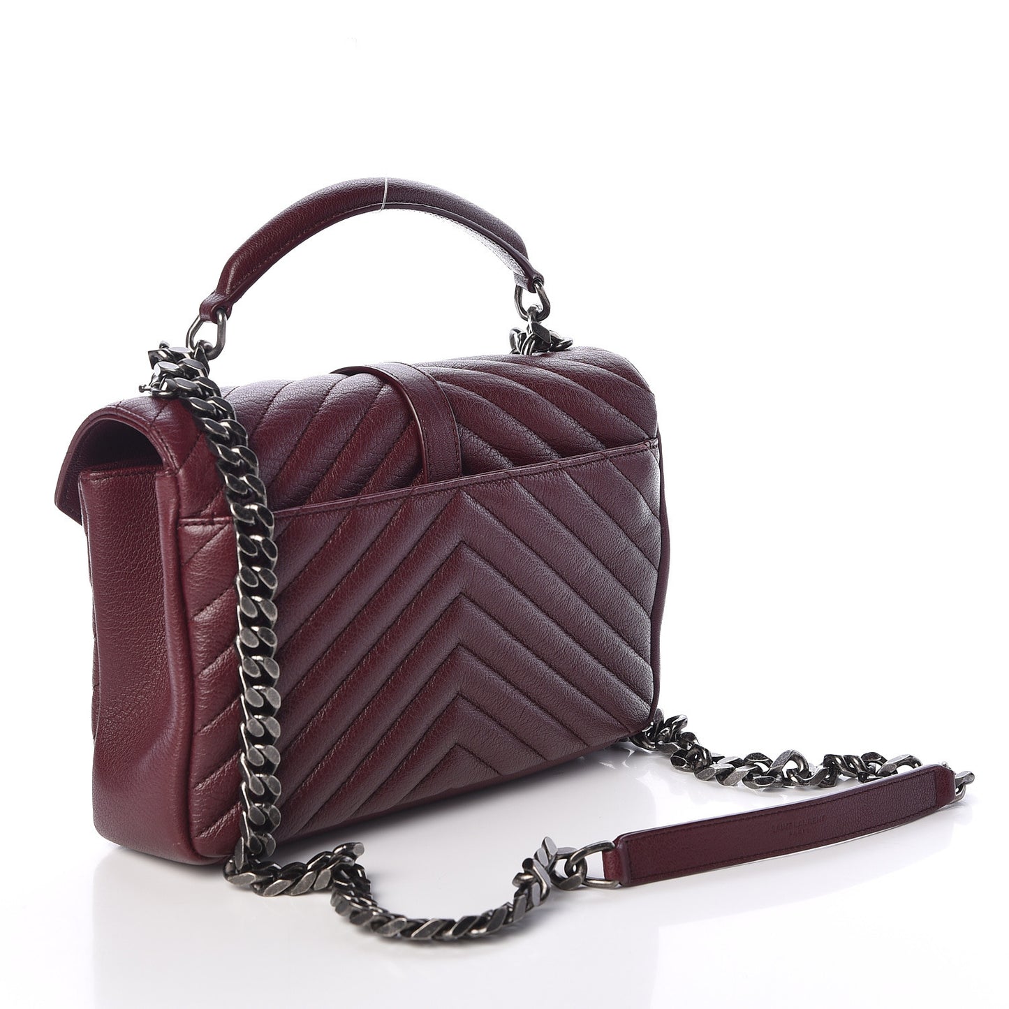 Sheepskin Matelasse Chevron Medium College Bag Rouge Legion