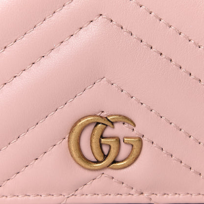 Gucci Calfskin Matelasse GG Marmont Card Case Wallet Perfect Pink 8 of 9