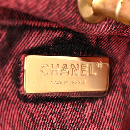 Chanel Washed Denim Quilted Chanel 19 East West Shopping Bag Pink 6 of 10