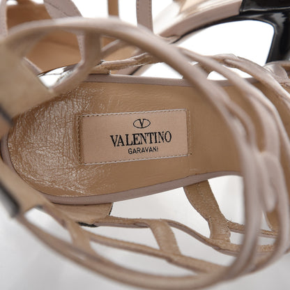 Valentino Garavani Nappa Patent Strappy Pumps 38.5 Black Poudre 8 of 8