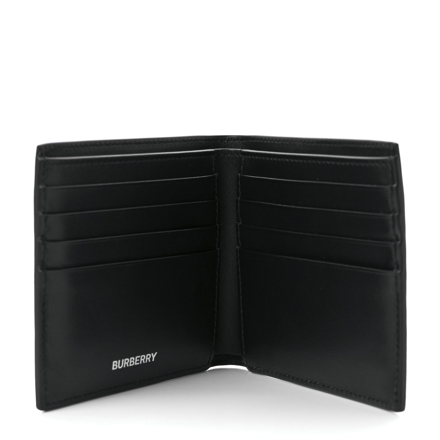 Calfskin Embossed Monogram Bi-Fold Wallet Black White