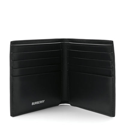 Burberry Calfskin Embossed Monogram Bi-Fold Wallet Black White 5 of 9
