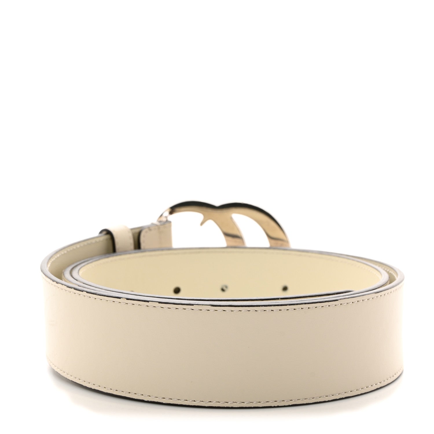 Gucci Plutone Calfskin Palladium Double G 40mm Belt 100 40 Mystic White 2 of 6