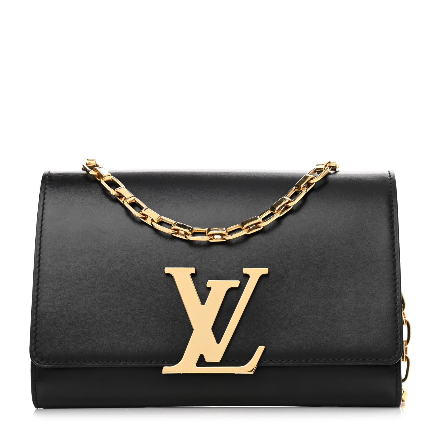 Louis Vuitton Calfskin Chain Louise MM Black 1 of 11