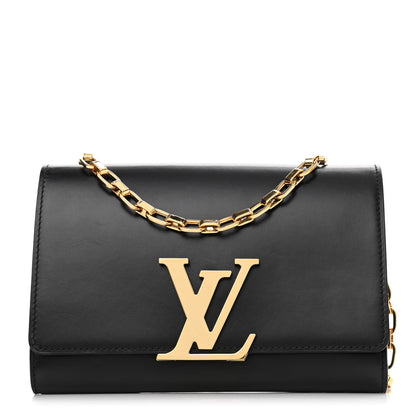 Louis Vuitton Calfskin Chain Louise MM Black 1 of 11