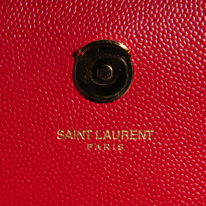 Saint Laurent Grain De Poudre Small Classic Monogram Satchel Lipstick Red 6 of 9