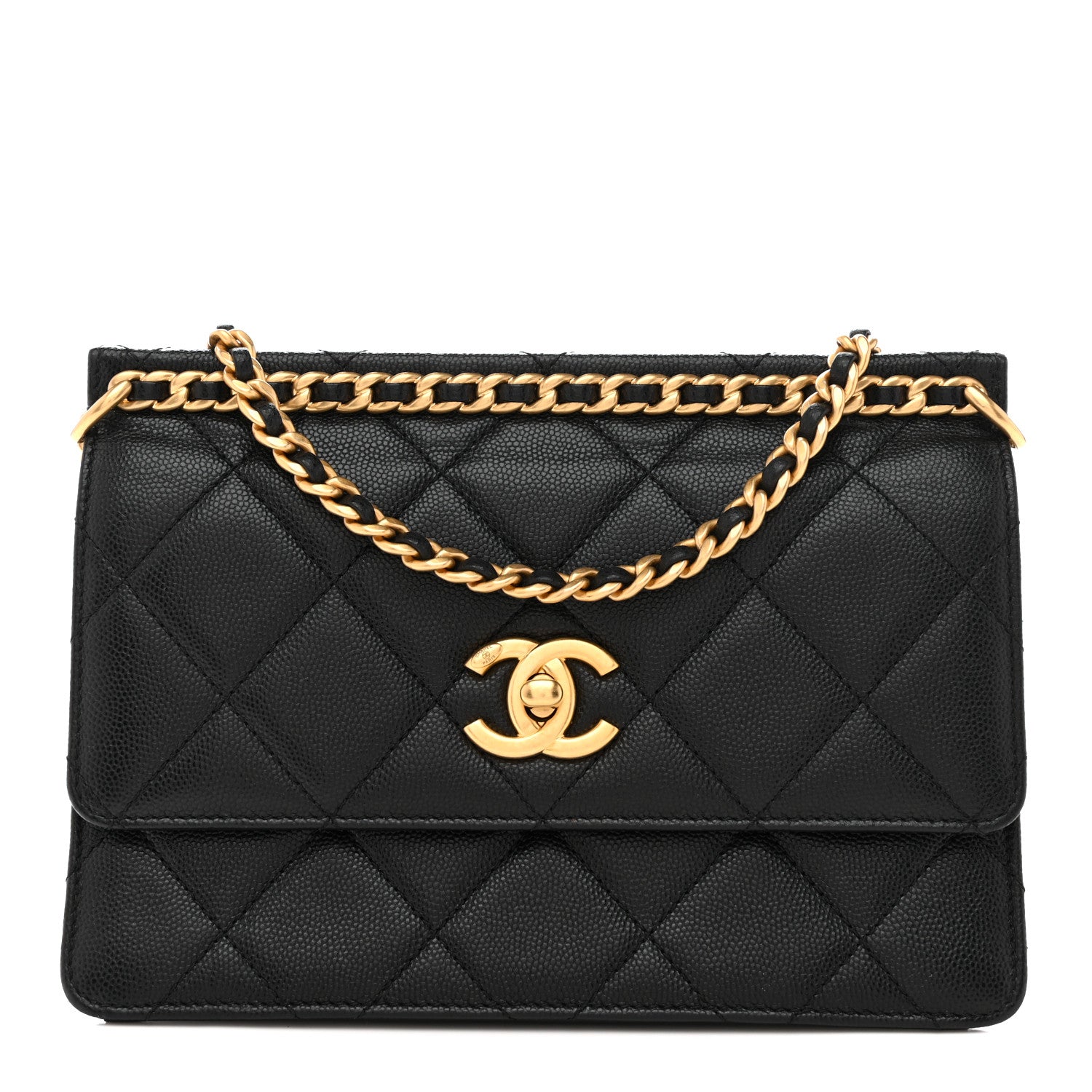 Chanel Caviar Quilted Small Chain Frame Flap Black 1 of 13