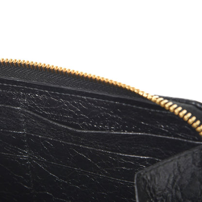 Balenciaga Agneau Blanket Continental Zip Around Wallet Black 7 of 7