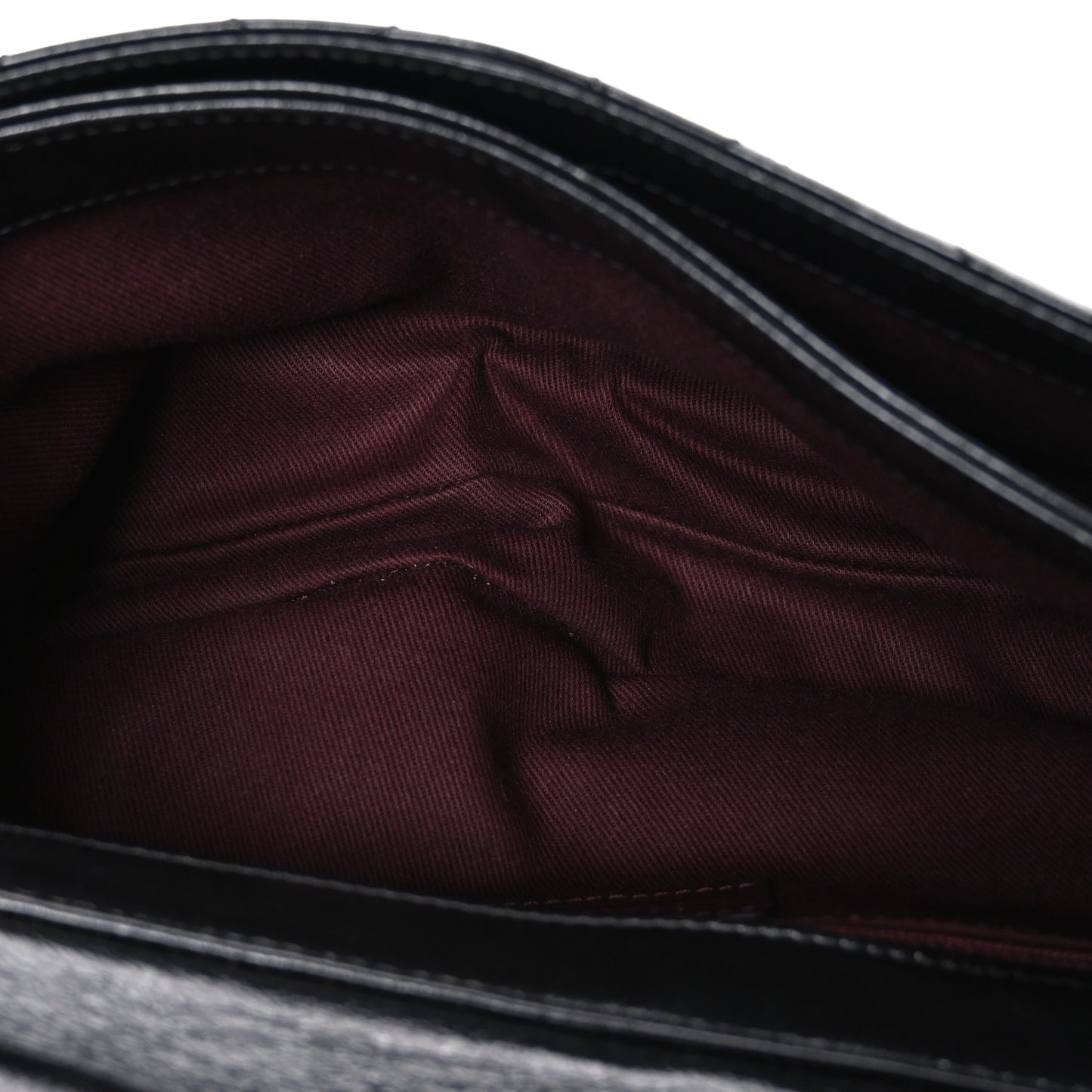 Glazed Calfskin Quilted Medium Perfect Edge Flap Black