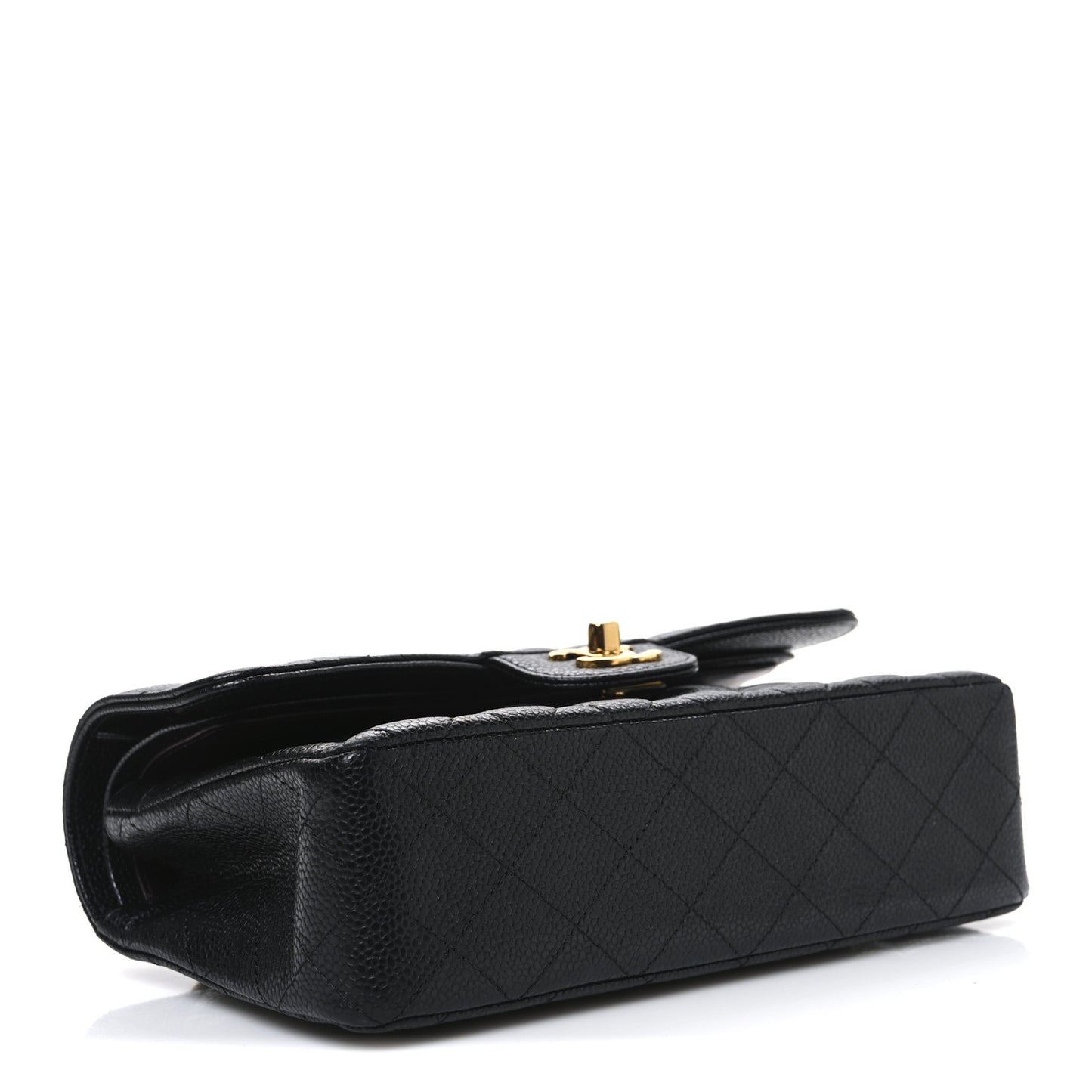 Caviar Quilted Small Double Flap Black