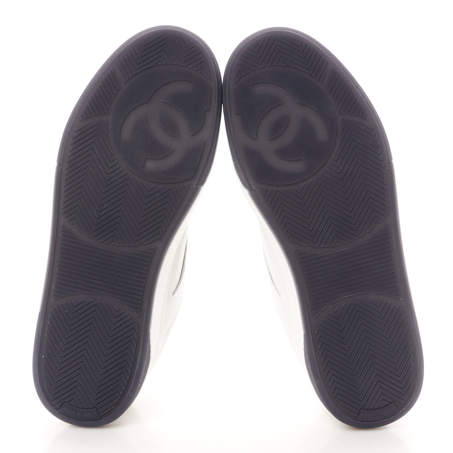 Calfskin CC Womens Sneakers 40 White Black