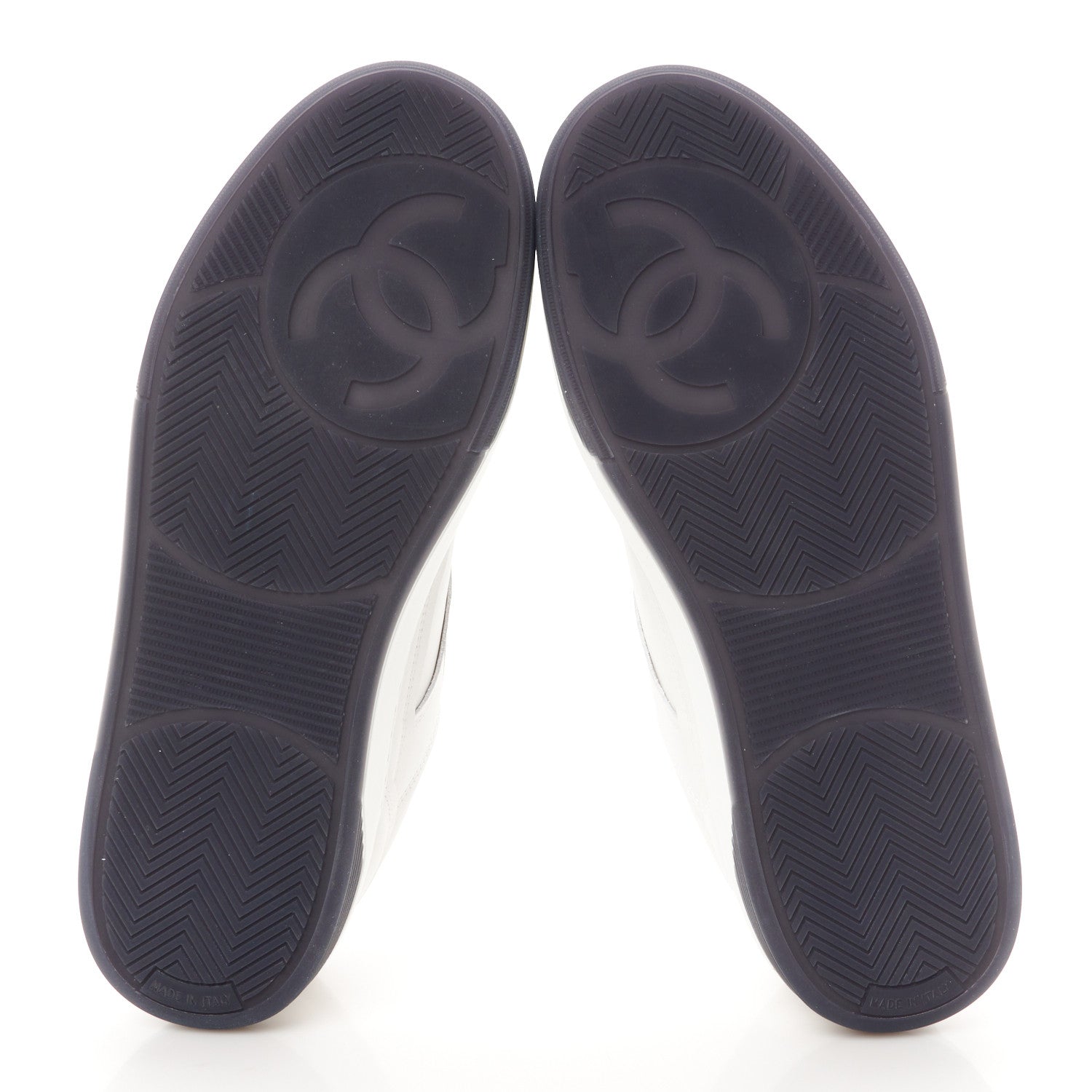Chanel Calfskin CC Womens Sneakers 40 White Black 6 of 11