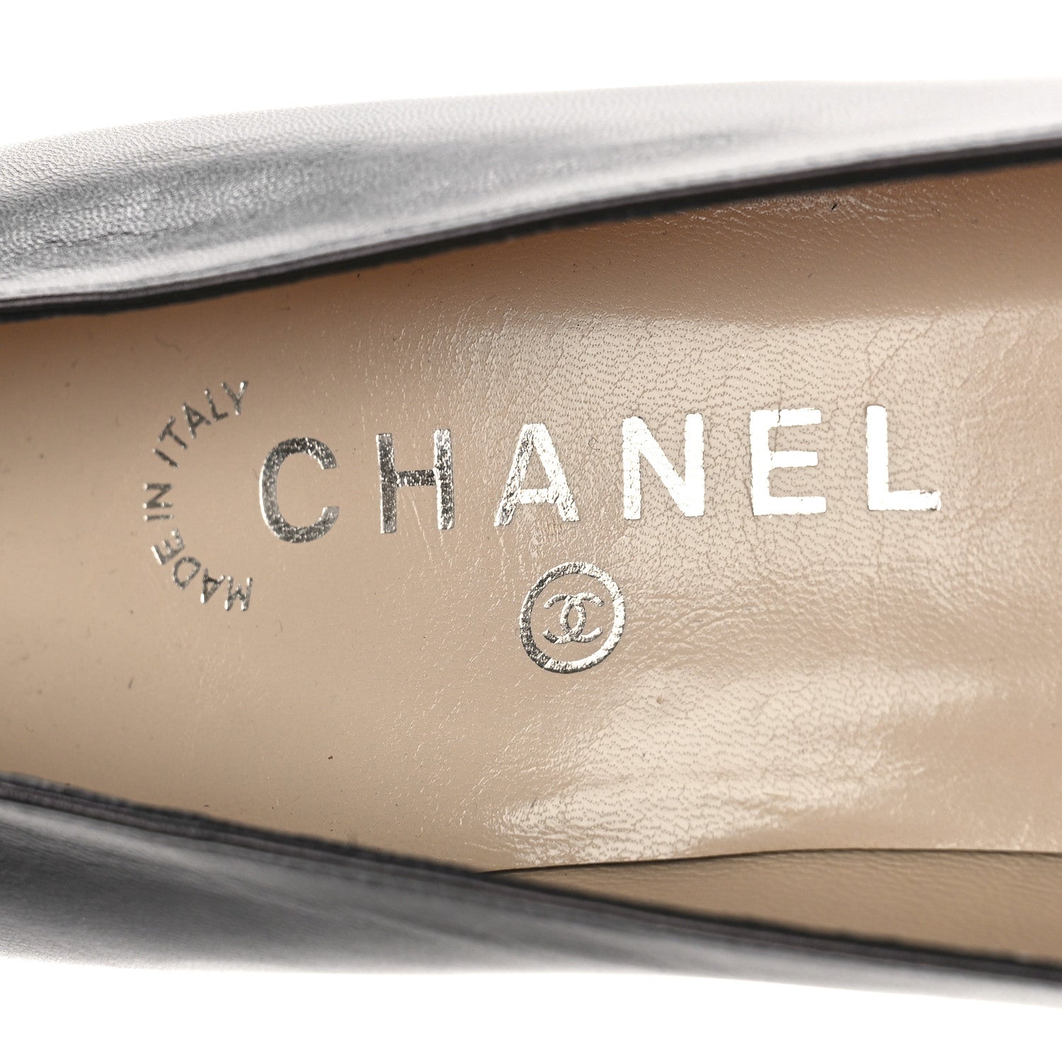Chanel Lambskin Patent Cap Toe Pumps 37.5 Black 8 of 9