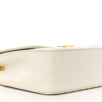 Saint Laurent Patent Matelasse Monogram Large Vicky Chain Bag White 9 of 10