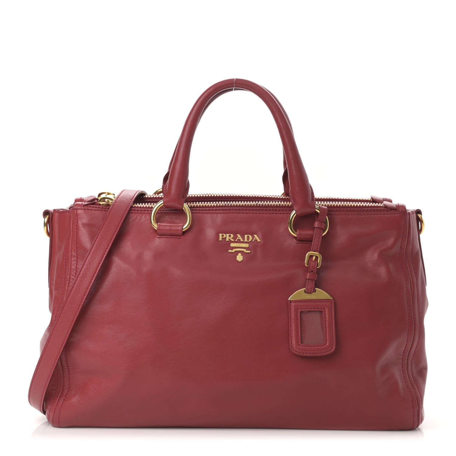 Prada City Calf Large Galleria Double Zip Tote Lacca 1 of 17