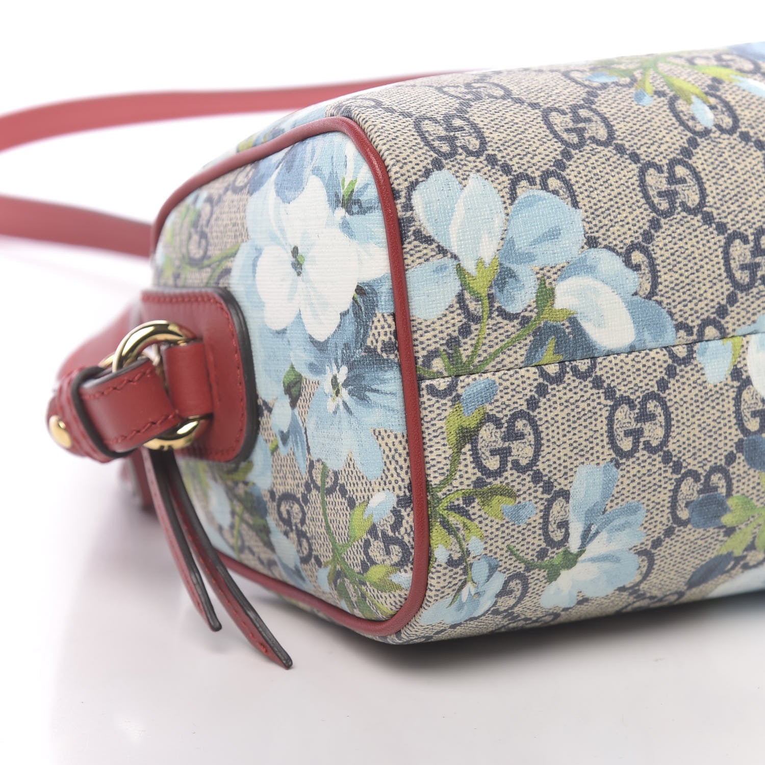 Gucci GG Supreme Monogram Blooms Mini Boston Navy Blue Hibiscus 9 of 12