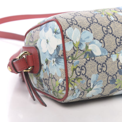 Gucci GG Supreme Monogram Blooms Mini Boston Navy Blue Hibiscus 9 of 12