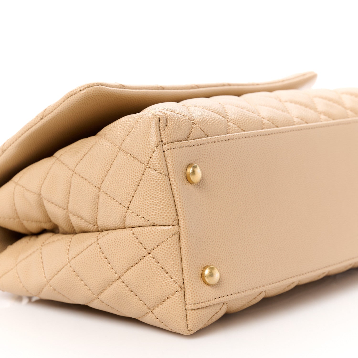 Chanel Caviar Lizard Embossed Quilted Small Coco Handle Flap Beige 10 of 12