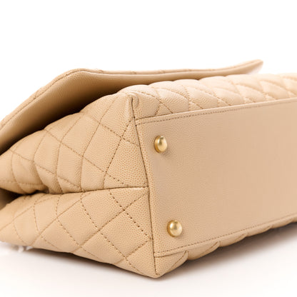 Chanel Caviar Lizard Embossed Quilted Small Coco Handle Flap Beige 10 of 12