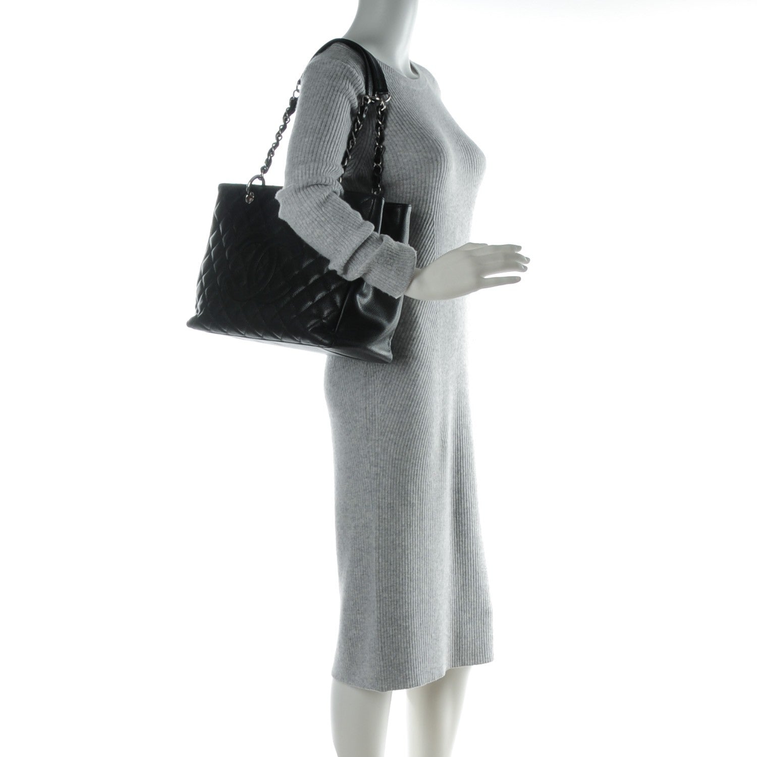Chanel Caviar Quilted Grand Shopping Tote GST Black 2 of 9