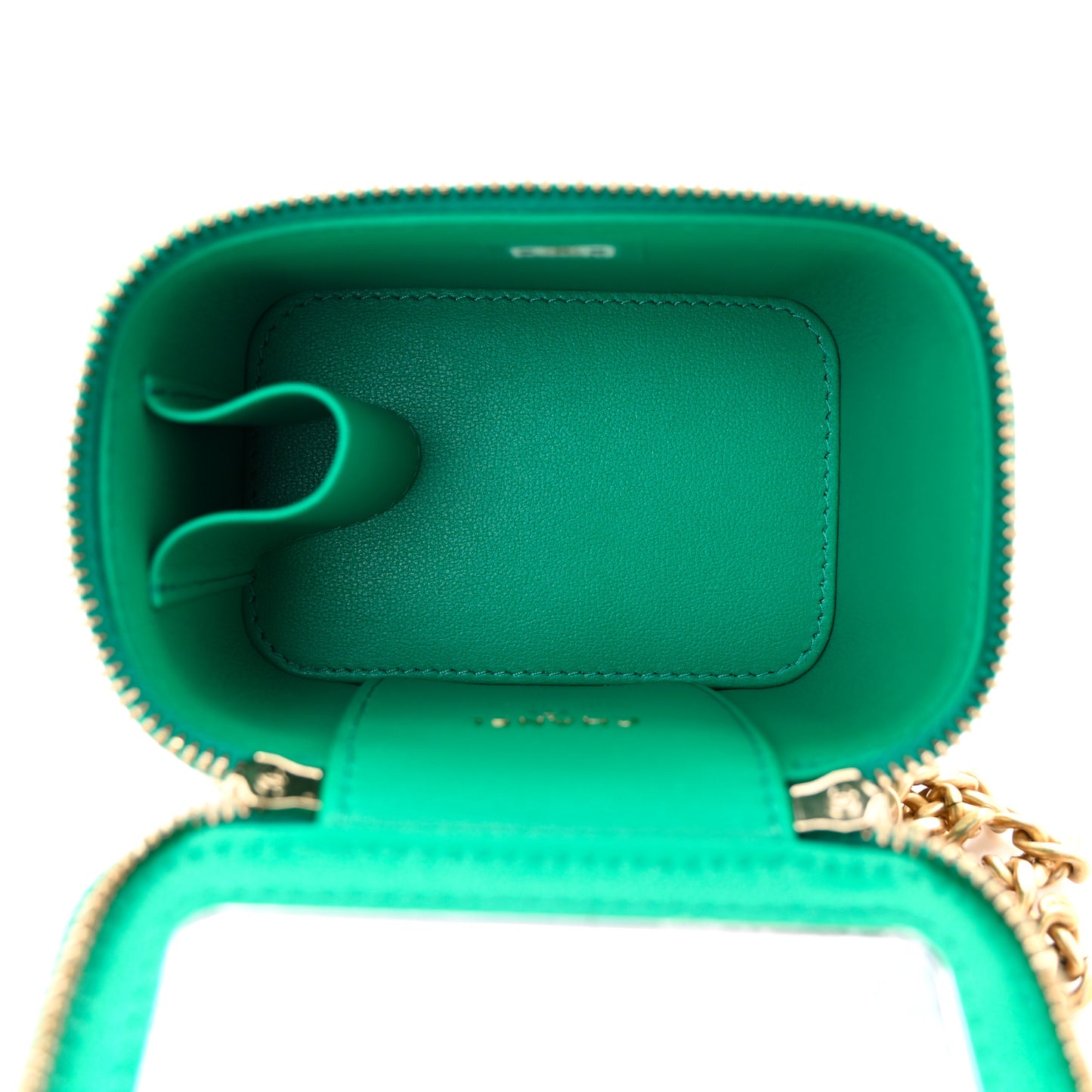 Caviar Quilted Sweetheart Mini Vanity Case Green