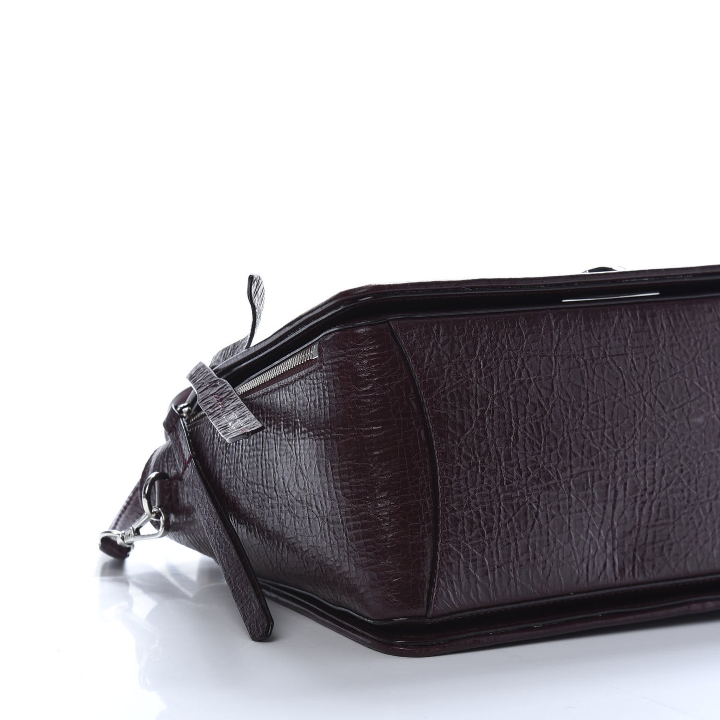 Soft Vintage Goatskin Helia Top Handle Bag Bordeaux