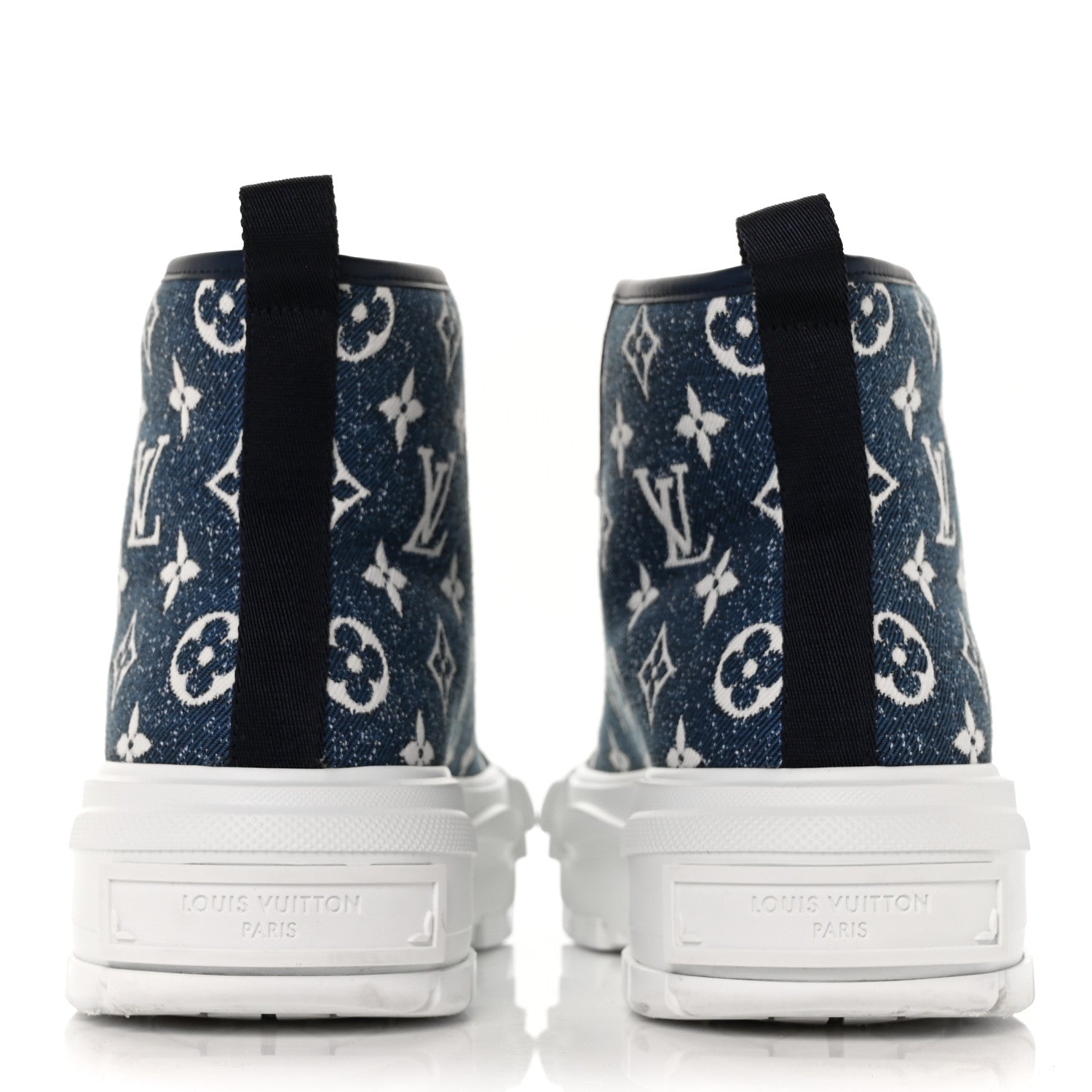 Louis Vuitton Denim Monogram Squad Sneaker Boots 40 Marine 5 of 8