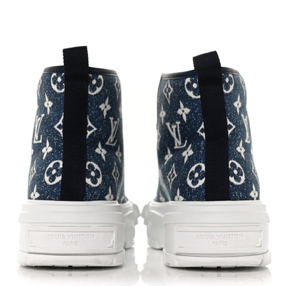 Louis Vuitton Denim Monogram Squad Sneaker Boots 40 Marine 5 of 8