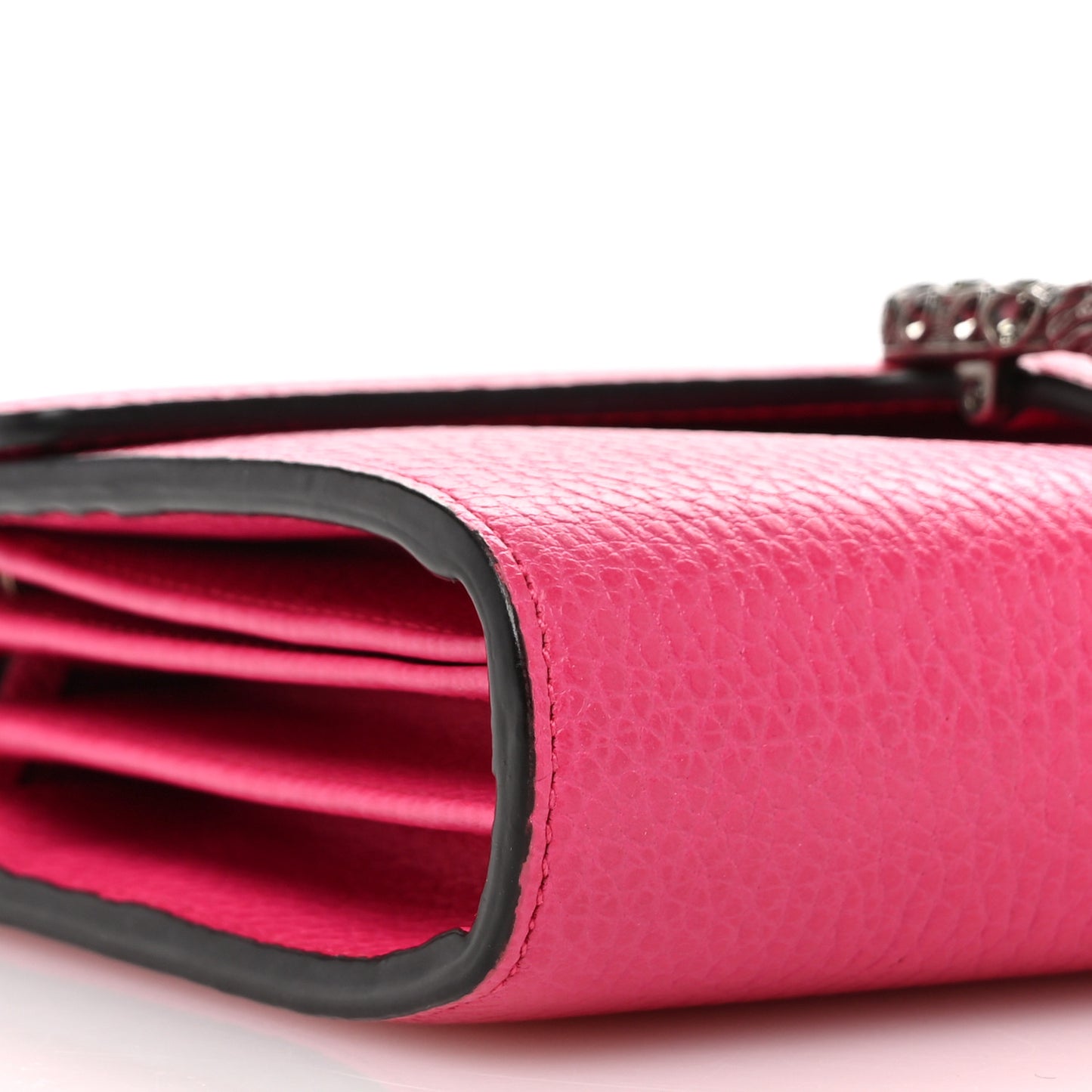 Dollar Calfskin Crystal Mini Dionysus Chain Wallet Box Pink