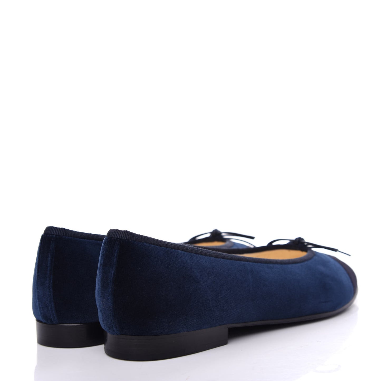 Velvet Cap Toe Ballerina Flats 39 Navy