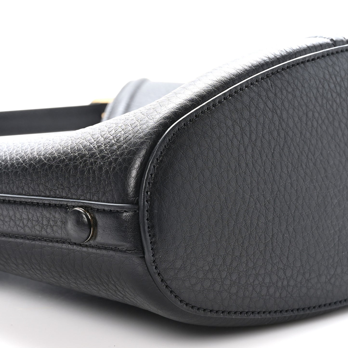 Grainy Calfskin Vertical Hobo Bag Black