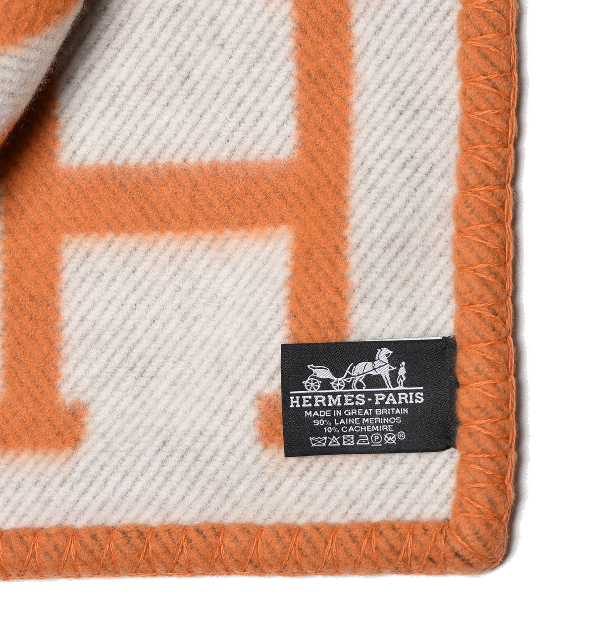 Wool Cashmere Signature Classic Avalon Blanket Ecru Potiron